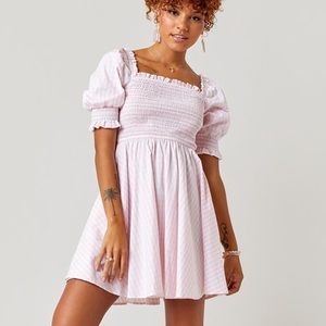 NWT pink and white gingham girly coquette babydoll dress